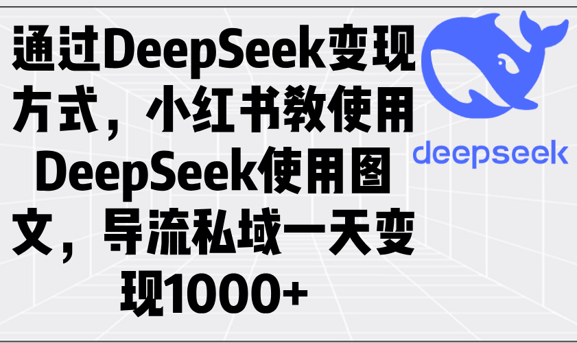 通过DeepSeek变现方式，小红书教使用DeepSeek图文，导流私域一天变现1000+-Ai创业网