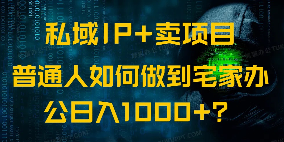 私域IP+卖项目，普通人如何做到宅家办公实现日入1000+-Ai创业网