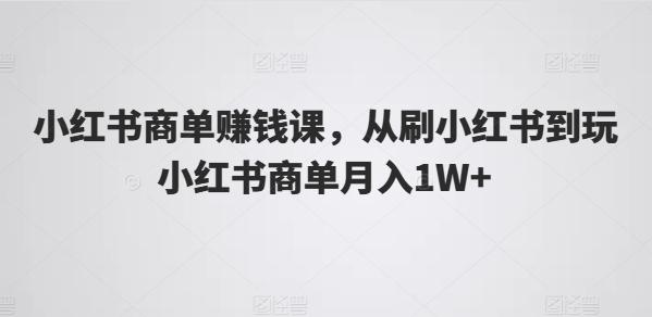 小红书商单赚钱课，从刷小红书到玩小红书商单月入1W+-Ai创业网
