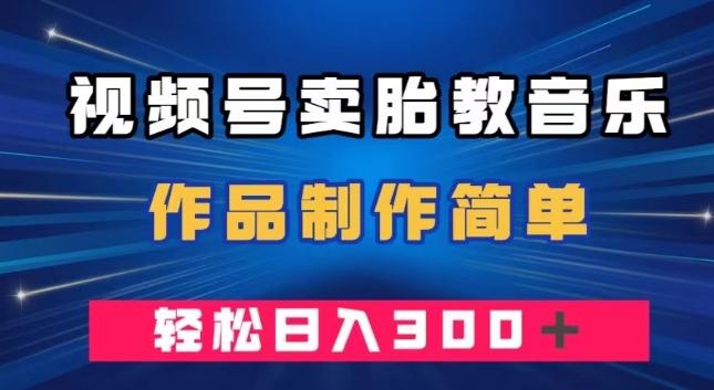 视频号卖胎教音乐，作品制作简单，一单49，轻松日入300＋-Ai创业网