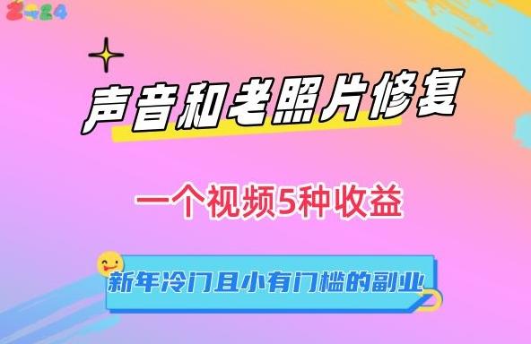 声音和老照片修复，一个视频5种收益，新年冷门且小有门槛的副业【揭秘】-Ai创业网
