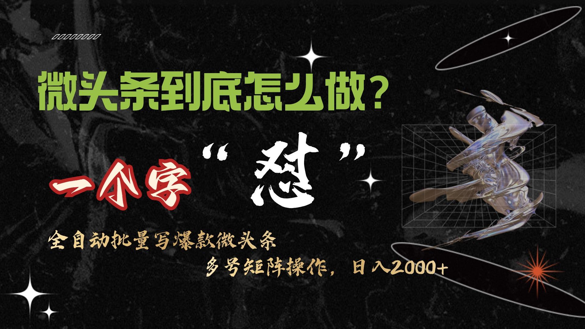 (9809期)微头条最新最强连怼操作，10分钟50条，真正解放双手，月入1w+-Ai创业网