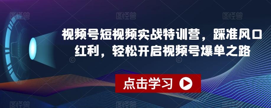 视频号短视频实战特训营，踩准风口红利，轻松开启视频号爆单之路-Ai创业网