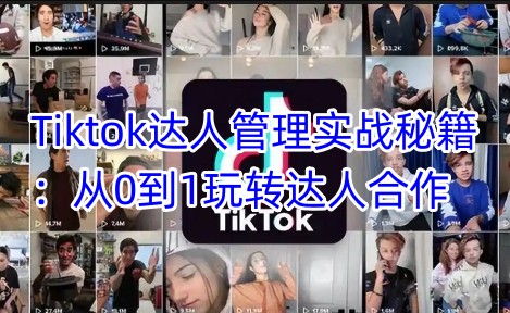 Tiktok达人管理实战秘籍：从0到1玩转达人合作-Ai创业网