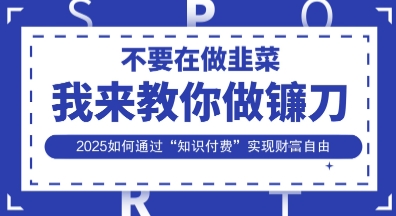 韭菜生涯终结者，我来教你做镰刀，2025如何通过“知识付费”实现财F自由【揭秘】-Ai创业网