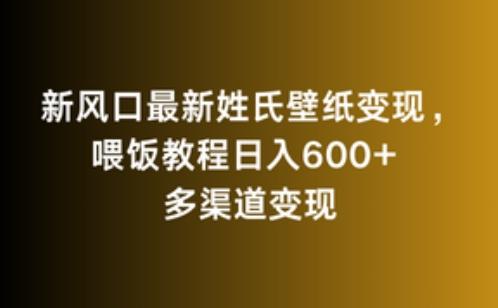 新风口最新姓氏壁纸变现，喂饭教程日入600+【揭秘】-Ai创业网