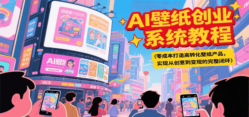 AI壁纸创业系统教程，零成本打造高转化壁纸产品，实现从创意到变现的完整闭环-Ai创业网
