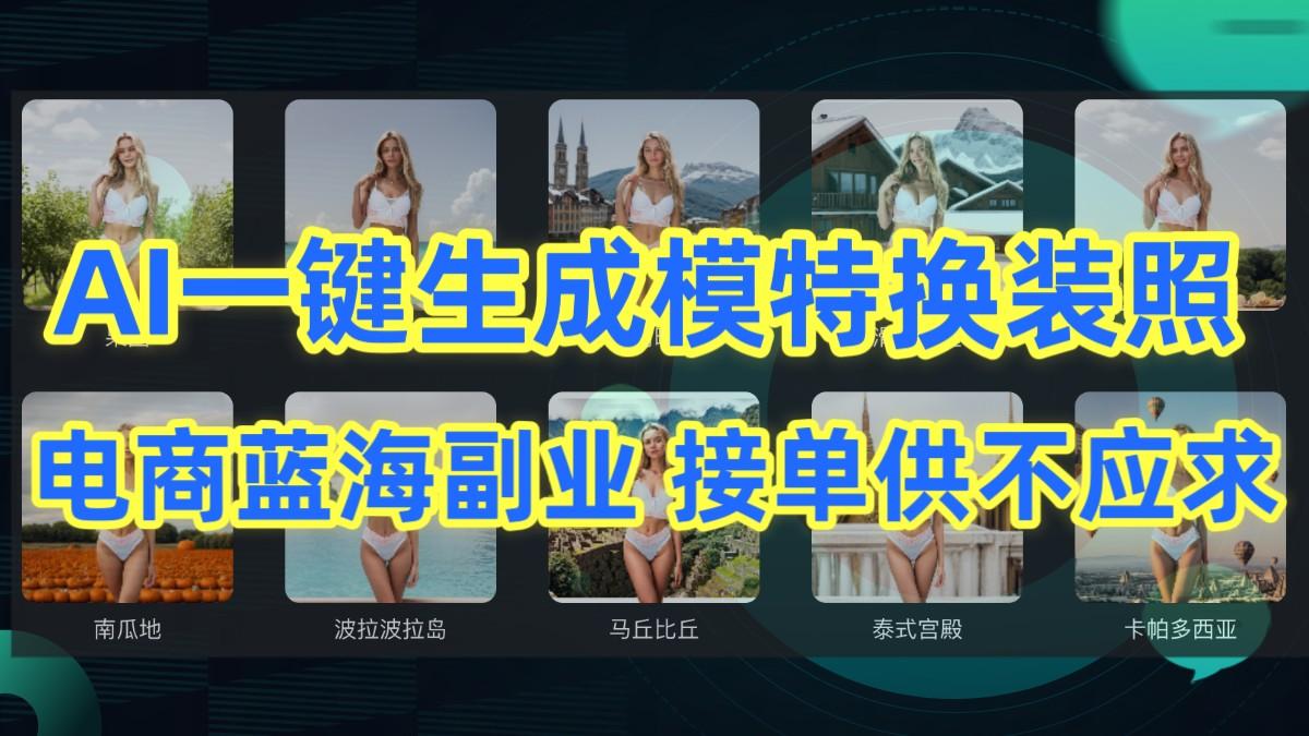 AI制作一键生成模特换装照，电商蓝海副业，接单供不应求-Ai创业网