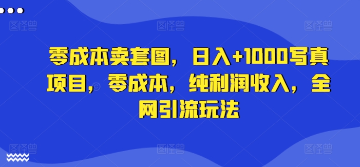 零成本卖套图，日入+1000写真项目，零成本，纯利润收入，全网引流玩法-Ai创业网