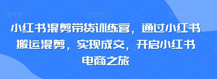 小红书混剪带货训练营，通过小红书搬运混剪，实现成交，开启小红书电商之旅-Ai创业网