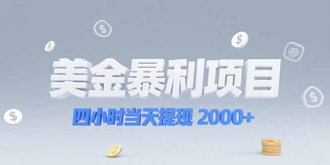 美金暴利项目，四小时当天提现 2000+机会留给会选赛道的人-Ai创业网