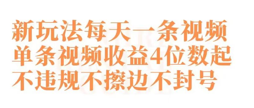 快手新玩法每天一条视频单条视频收益4位数起不违规不擦边不封号【揭秘】-Ai创业网