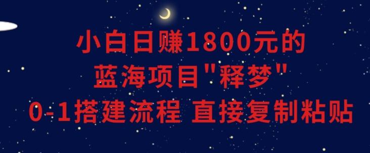 小白能日赚1800元的蓝海项目”释梦”0-1搭建流程可直接复制粘贴长期做【揭秘】-Ai创业网
