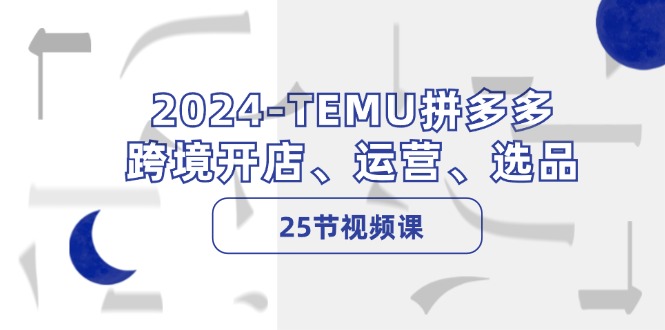 2024-TEMU拼多多·跨境开店、运营、选品(25节视频课-Ai创业网