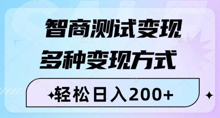 智商测试变现，轻松日入200+，几分钟一个视频，多种变现方式-Ai创业网