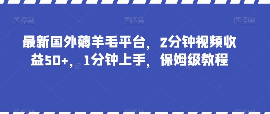 最新国外薅羊毛平台，2分钟视频收益50+，1分钟上手，保姆级教程【揭秘】-Ai创业网