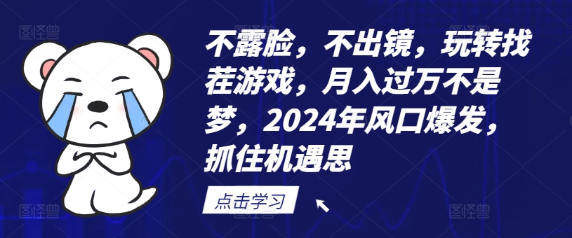 不露脸，不出镜，玩转找茬游戏，月入过万不是梦，2024年风口爆发，抓住机遇【揭秘】-Ai创业网