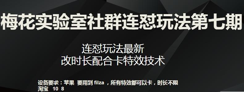 梅花实验室社群连怼玩法第七期，连怼玩法最新，改时长配合卡特效技术-Ai创业网