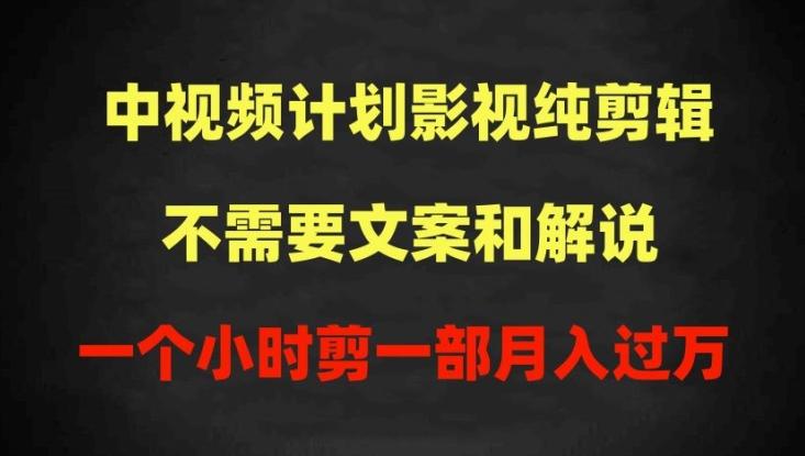 中视频计划影视纯剪辑，不需要文案和解说，一个小时剪一部，100%过原创月入过万【揭秘】-Ai创业网