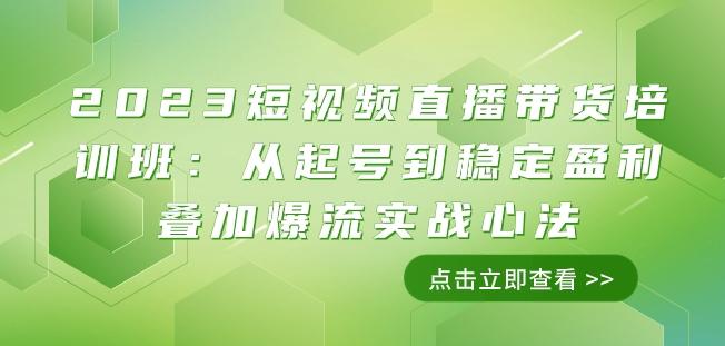 2023短视频直播带货培训班：从起号到稳定盈利叠加爆流实战心法（11节课）-Ai创业网
