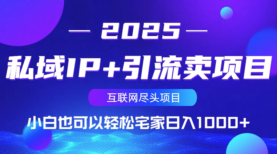 私域IP+引流卖项目，小白也可以做到轻松宅家日入1000+-Ai创业网