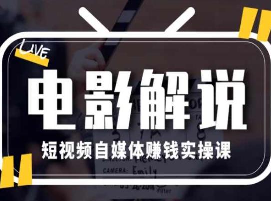 电影解说短视频自媒体赚钱实操课，教你做电影解说短视频，月赚1万-Ai创业网