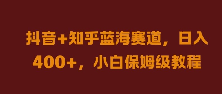 抖音+知乎蓝海赛道，日入几张，小白保姆级教程【揭秘】-Ai创业网