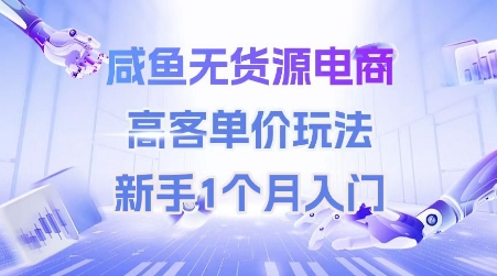 咸鱼无货源电商，高客单价玩法，新手1个月入门-Ai创业网