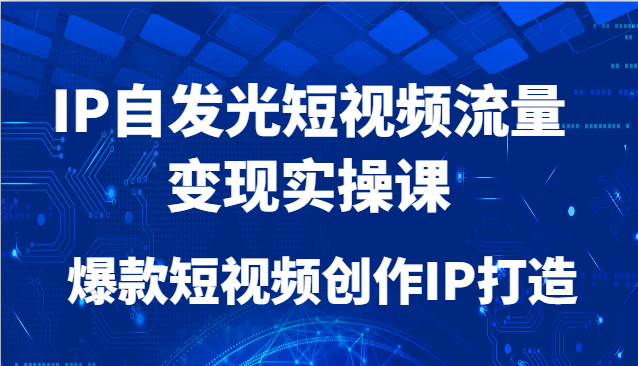 IP自发光短视频流量变现实操课，爆款短视频创作IP打造-Ai创业网