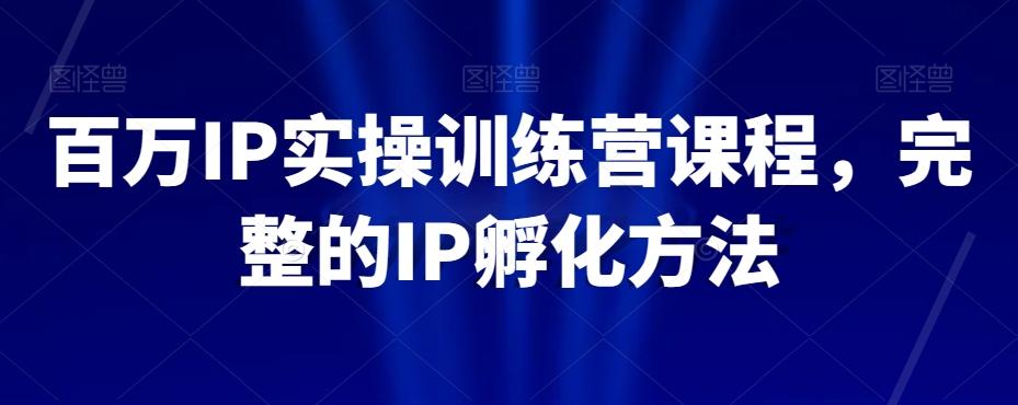 百万IP实操训练营课程，完整的IP孵化方法-Ai创业网