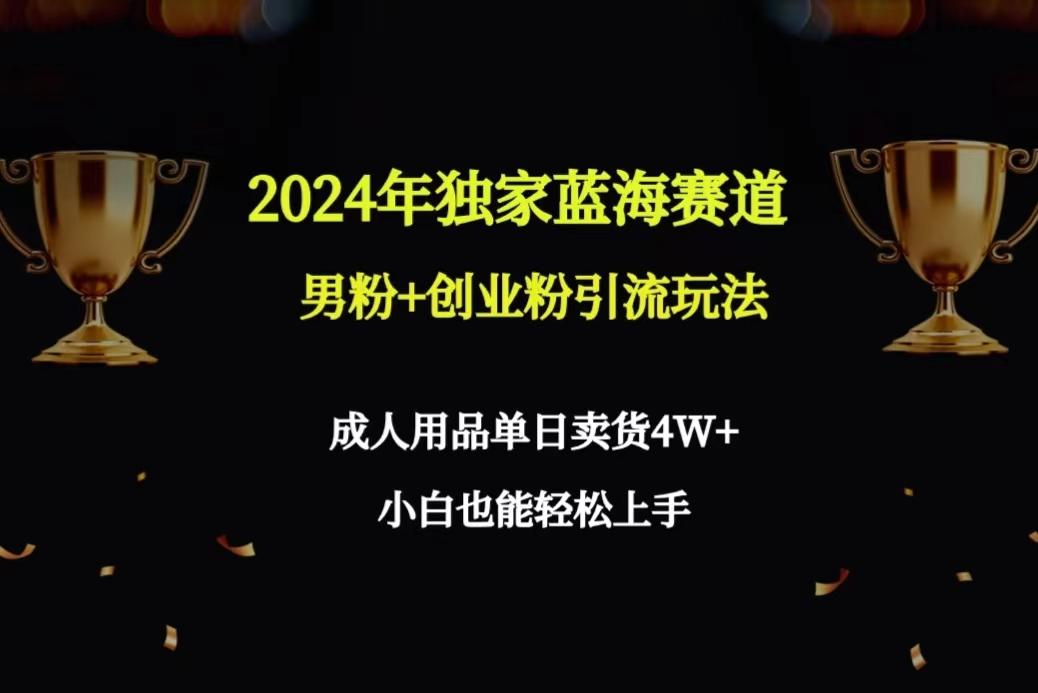2024年独家蓝海赛道男粉+创业粉引流玩法，成人用品单日卖货4W+保姆教程-Ai创业网