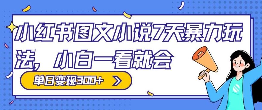 小红书图文小说7天暴力玩法，小白一看就会，单日变现300+-Ai创业网