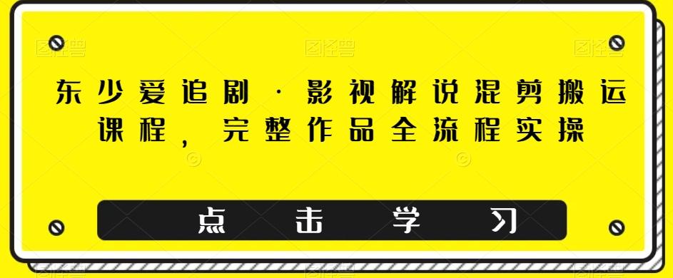 东少爱追剧·影视解说混剪搬运课程，完整作品全流程实操-Ai创业网