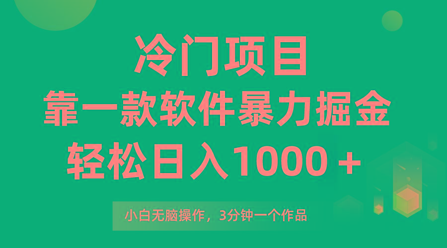 (9791期)冷门项目，靠一款软件暴力掘金日入1000＋，小白轻松上手第二天见收益-Ai创业网