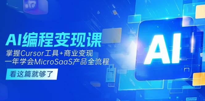 AI编程变现课：掌握Cursor工具+商业变现，一年学会MicroSaaS产品全流程-Ai创业网