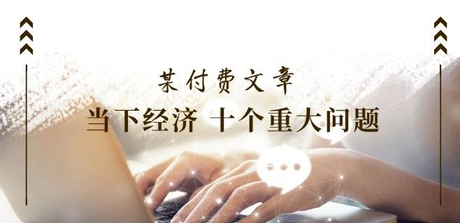 某付费文章《当下经济 十个重大问题》覆盖了大家关心的全部经济类话题-Ai创业网