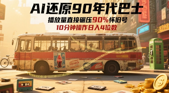 AI还原90年代巴士，一帧就让70后泪崩，播放量直接碾压90%怀旧号，每天操作十分钟，日入四位数-Ai创业网