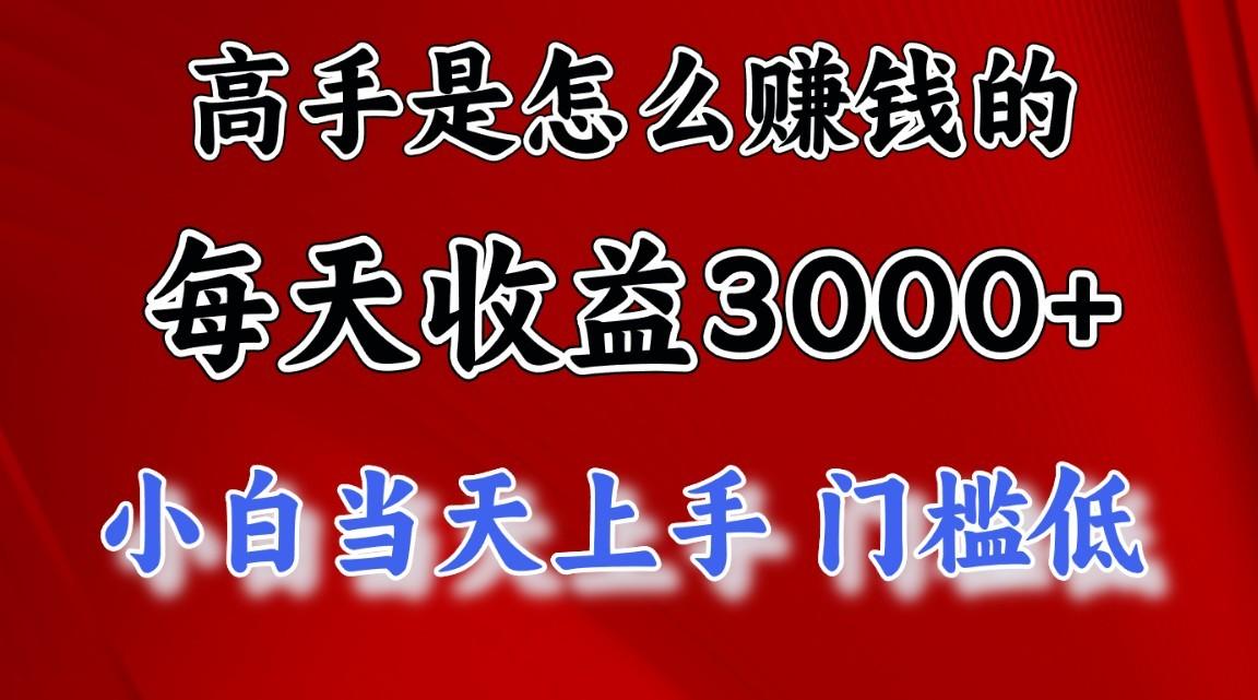 高手是怎么一天赚3000+的，小白当天上手，翻身项目，非常稳定。-Ai创业网