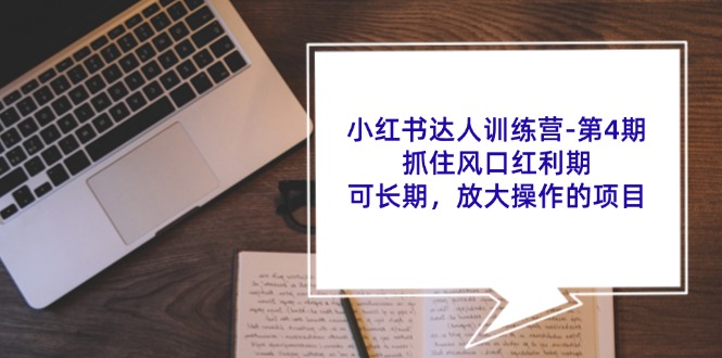 小红书达人训练营第4期：抓住风口红利期，可长期，放大操作的项目-Ai创业网