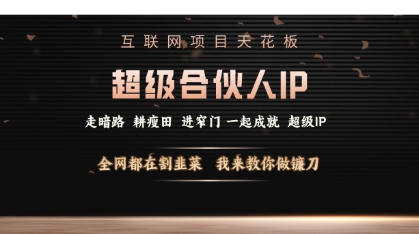 互联网项目天花板，超级合伙人IP，全网都在割韭菜，我来教你做镰刀【仅揭秘】-Ai创业网