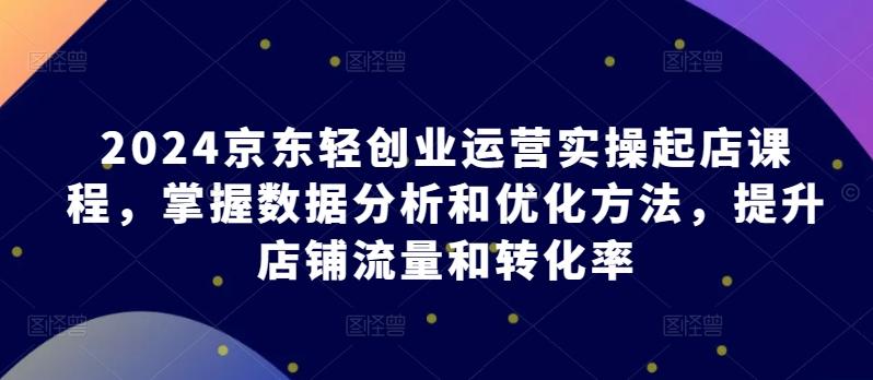 2024京东轻创业运营实操起店课程，掌握数据分析和优化方法，提升店铺流量和转化率-Ai创业网