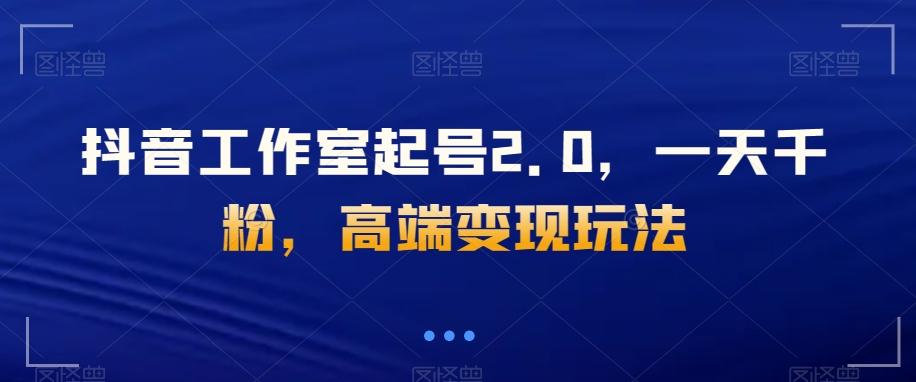 抖音工作室起号2.0，一天千粉，高端变现玩法【揭秘】-Ai创业网