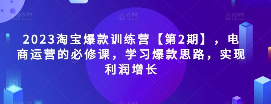 2023淘宝爆款训练营【第2期】，电商运营的必修课，学习爆款思路，实现利润增长-Ai创业网