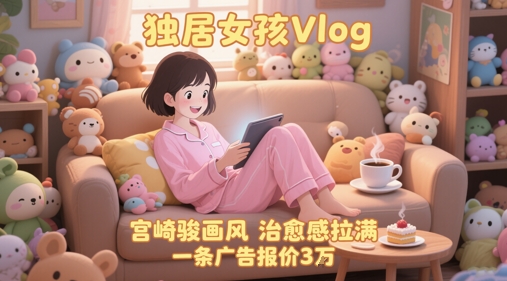 单个账号涨粉71W！用AI制作独居女孩Vlog，宫崎骏画风，治愈感拉满，一条广告报价3W-Ai创业网