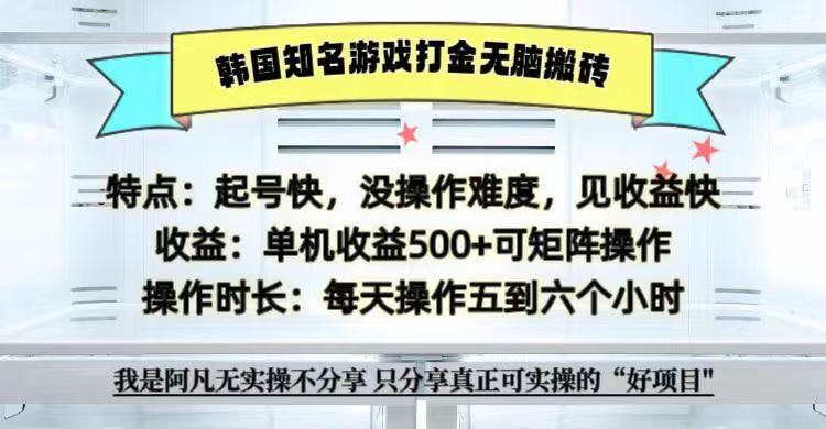 全网首发海外知名游戏打金无脑搬砖单机收益500+ 即做！即赚！当天见收益！-Ai创业网