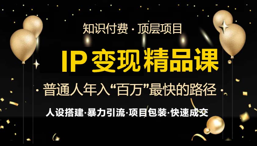 IP变现最新精品课程，知识付费全流程+最强引流术+小白避坑指南-Ai创业网