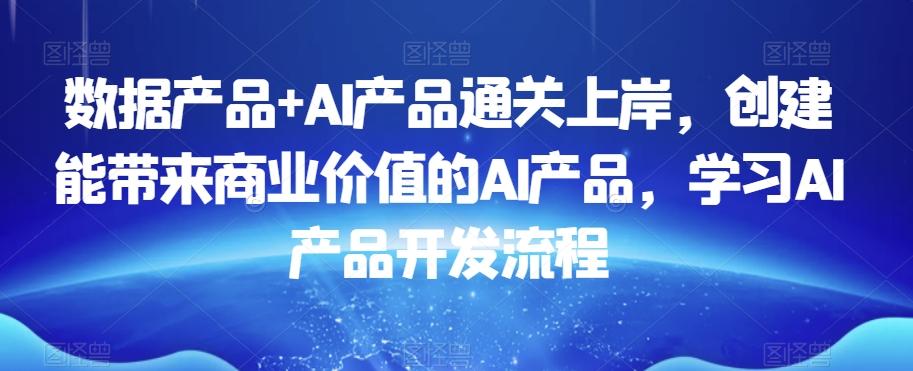 数据产品+AI产品通关上岸，创建能带来商业价值的AI产品，学习AI产品开发流程-Ai创业网