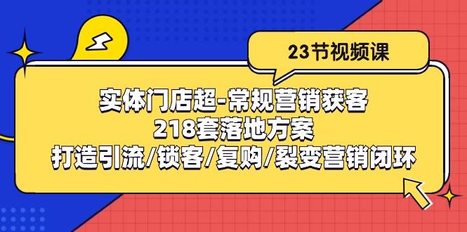 实体门店超-常规营销获客：218套落地方案/打造引流/锁客/复购/裂变营销-Ai创业网