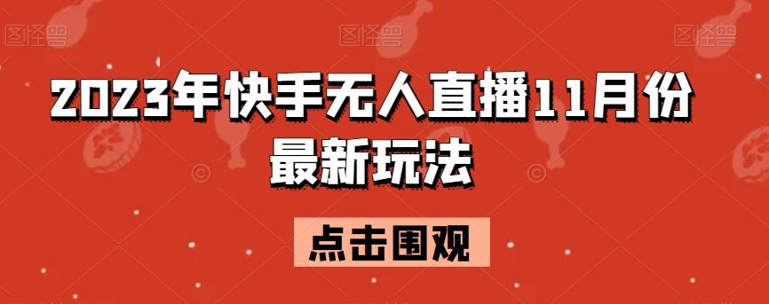 2023年快手无人直播11月份最新玩法-Ai创业网